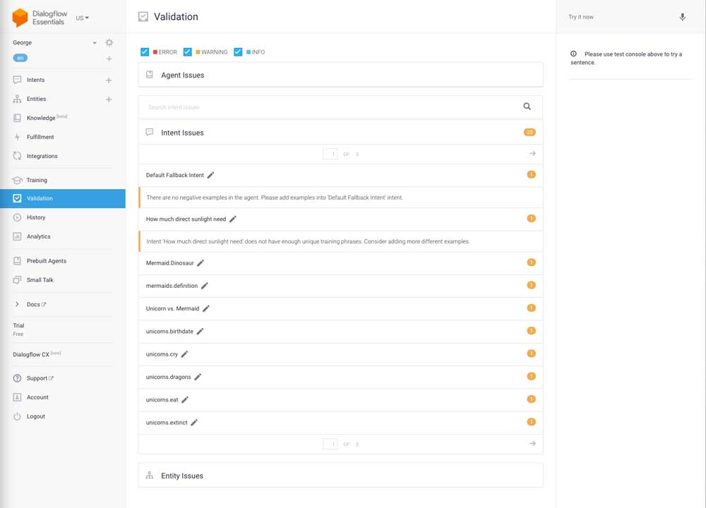 create chatbot with dialogflow