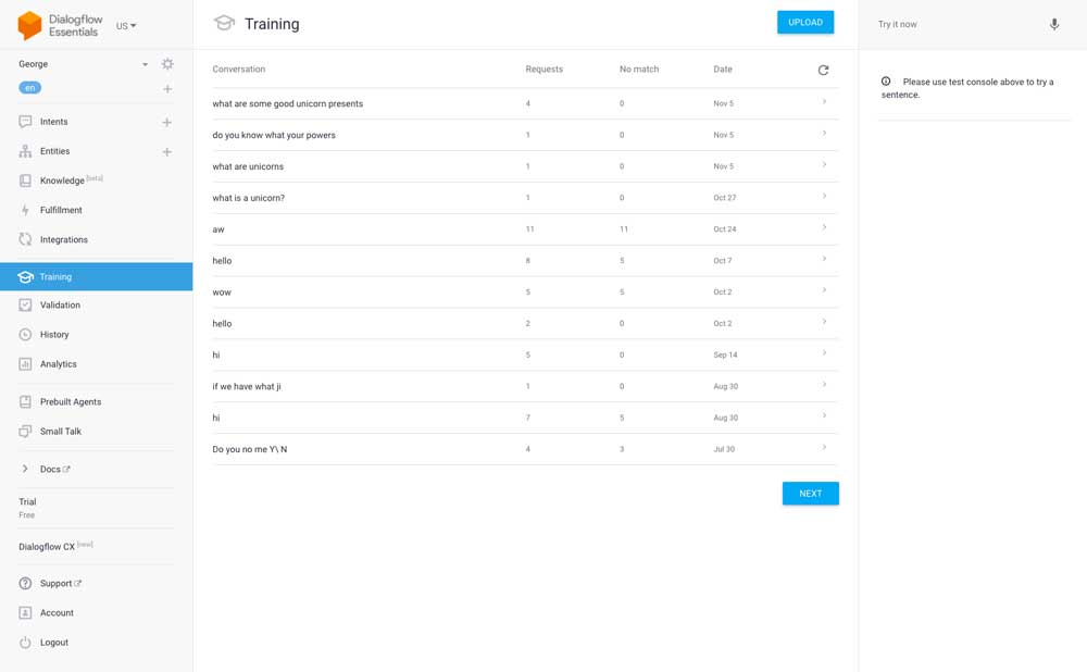 wordpress dialogflow chatbot